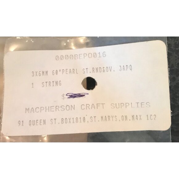 3x6mm 60" Pearl Strand For Jewelry Making MacPherson Craft Supplies - Picture 2 of 4